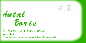 antal boris business card